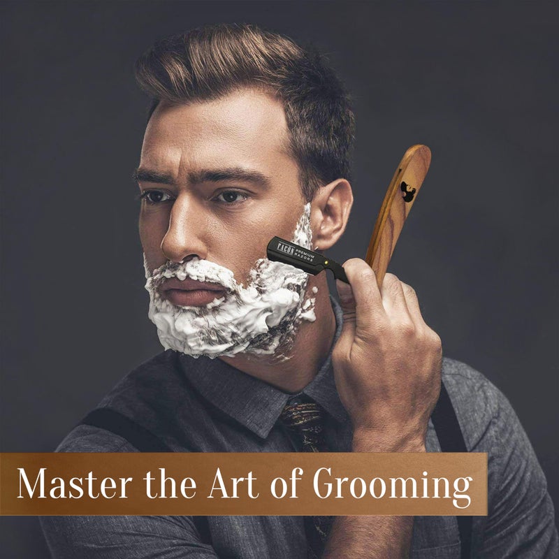 FACON FacÃ³n Straight Razors for Men - Professional Barber Straight Edge Razor Kit with 100 Blades, Wooden Stainless Steel Barbero Shaver for a Smooth & Precise Shave, Premium Barber Razor for Men's Shaving - Image 4